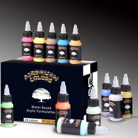 sagudio 24x30mlbottle airbrush acrylic painting sets for car wall model coloring diy shoes art air brush inks pigment