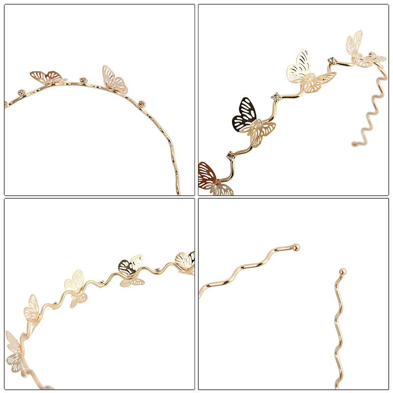 Женская повязка на голову AWAYTR золотистая для волос в стиле ретро свадебный