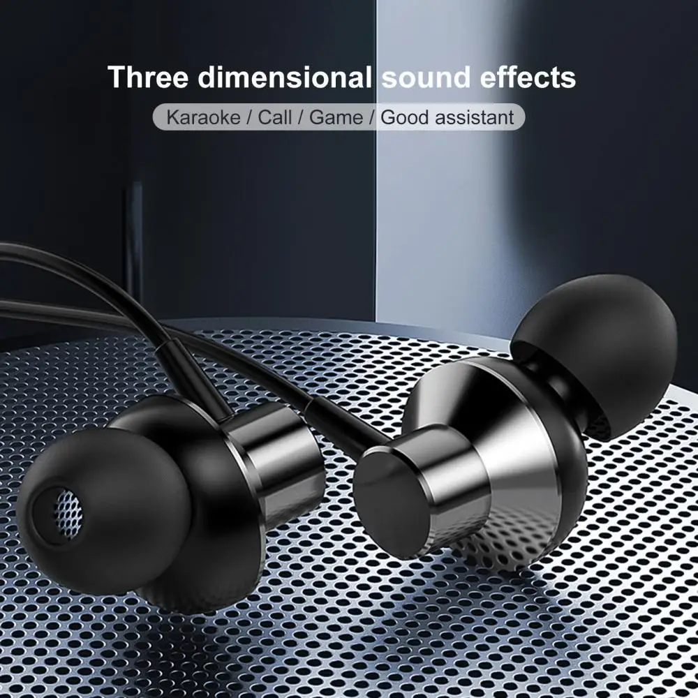 

Metal In Ear Wired Earphone 3.5m Universal Heavy Bass Stereo Headset with Mic Sports Music Call