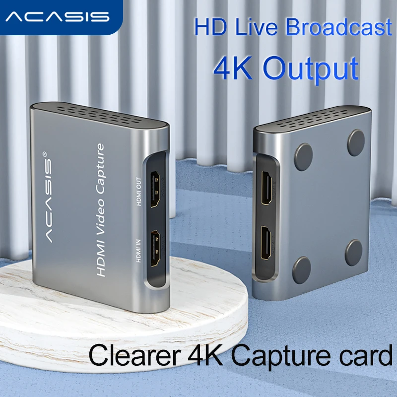 

Acasis 4K HD HDMI Audio Video Capture Card Game Record Live Streaming Box For Ps4/Ns/Xbox/Switch OBS Live Broadcast