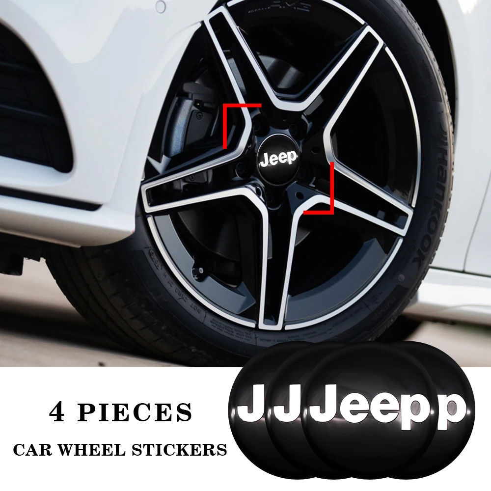 

4pcs 56mm Car Wheel Center Hub Cap Carbon Fiber Stickers For JEEP Wrangler JL JK Grand Cherokee XJ Patriot Compass Accessories