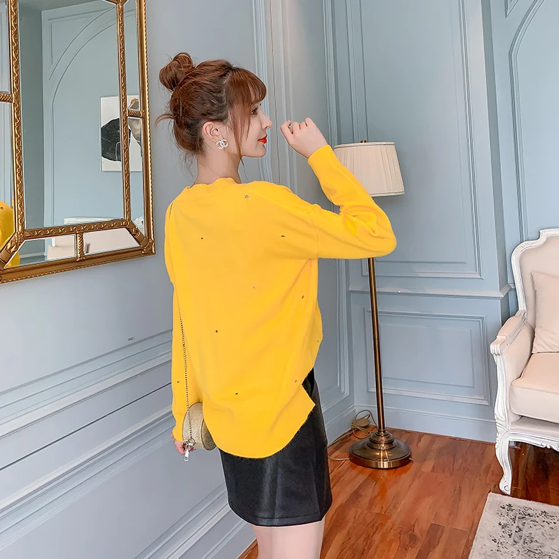 

fall on the new LvKong languid is lazy sweater fashion PU leather skirts suits