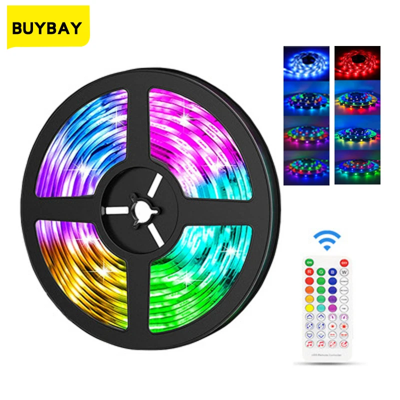 

Светодиодная лента, 5 м, USB, Bluetooth, музыка 5050 RGB Smart IC Happy WS2812B