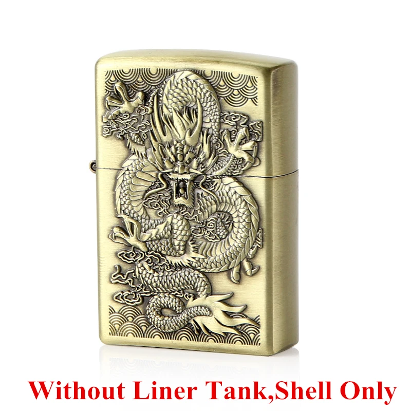 

3D Dragon Totem Relief Outside Alloy Lighter Case Replacement Outer Protect Shell For ZP Kerosene Oil Petrol Lighters DIY Repair