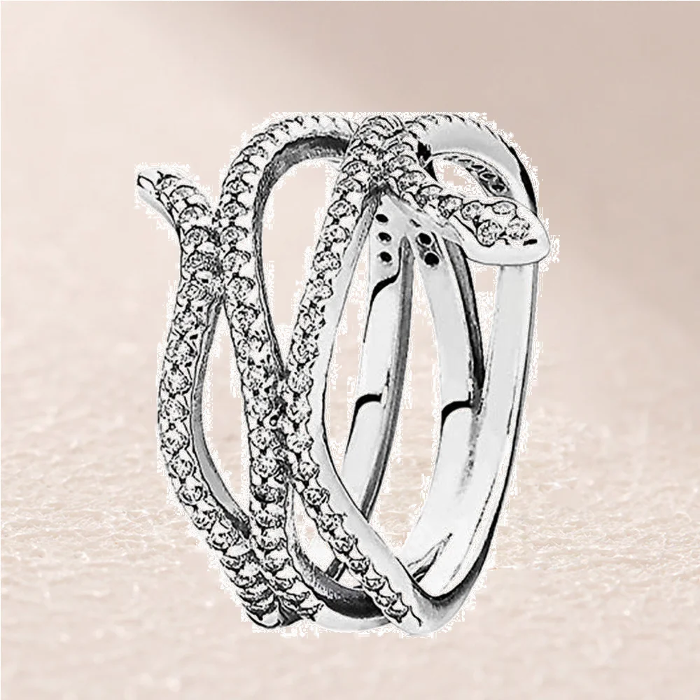 

190954CZ Swirling Snake Ring