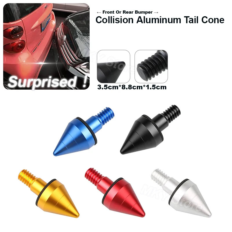 

Front Or Rear Bumper Guard Protector Collision Aluminum Tail Cone Tuning Parts Spikes Guards Car Rear Bumper Spike Guard