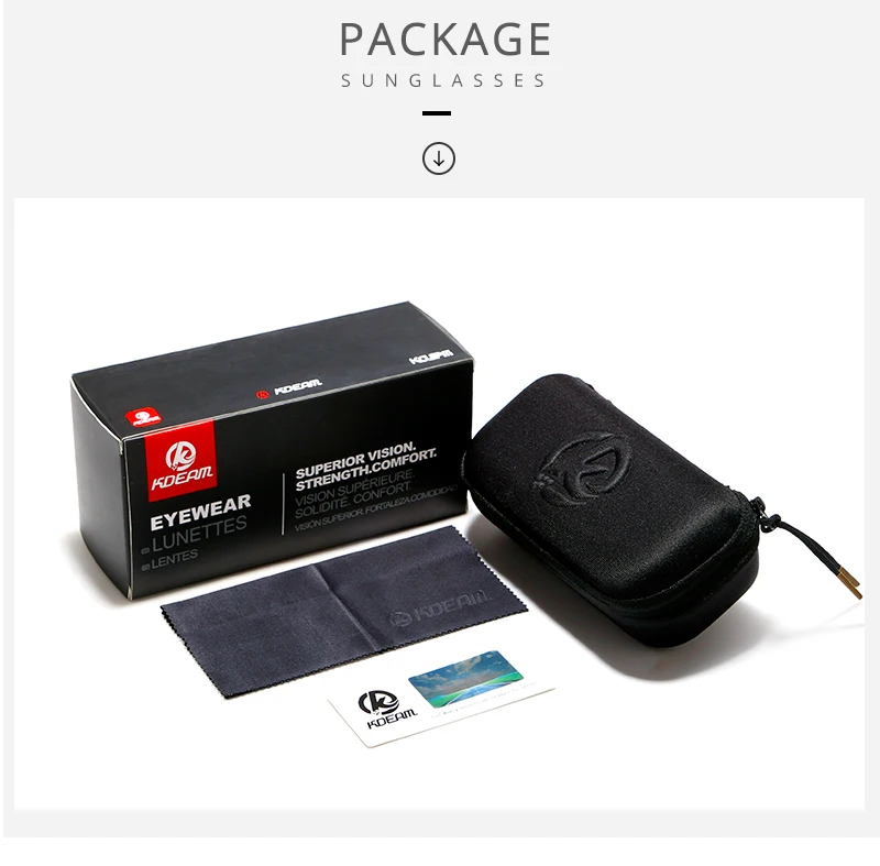 Мужские спортивные солнцезащитные очки KDEAM поляризационные с покрытием UV400