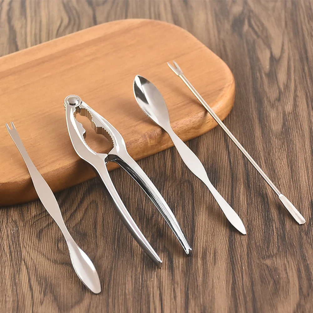 

4pcs/set Stainless Steel Seafood Tool Sets Crab Peel Shrimp Tool Lobster Clamp Pliers Clip Crab Tool Set