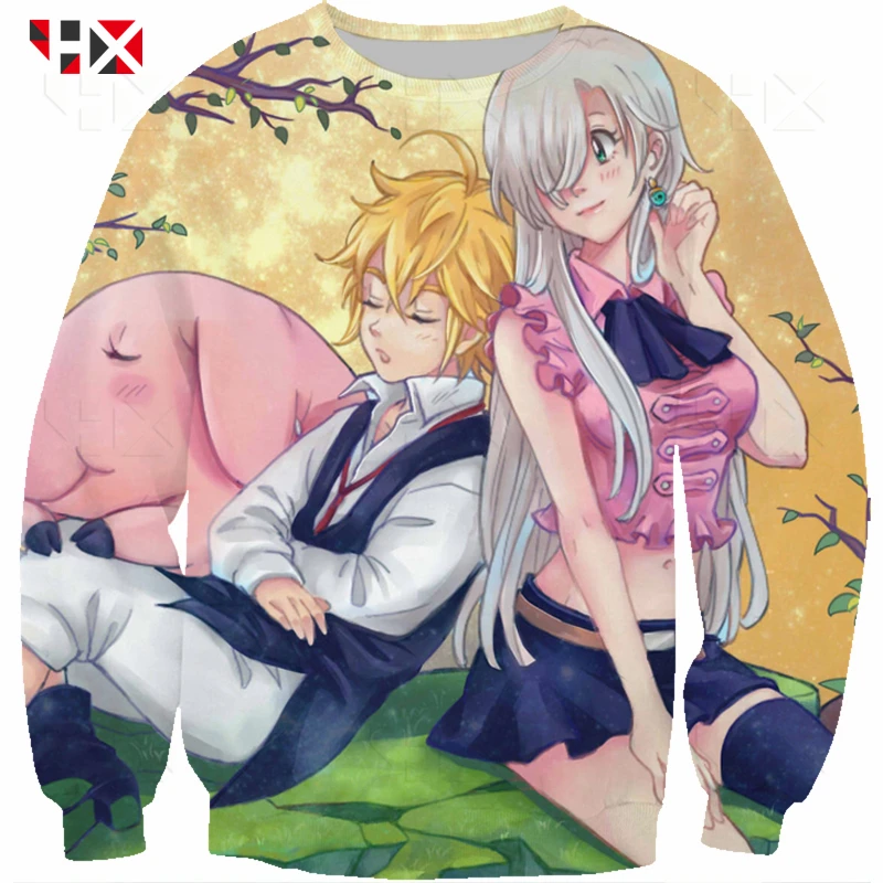 HX новейший аниме Nanatsu No Taizai The Seven Deadly Sins Dragon Personality 3D принт Harajuku толстовка унисекс