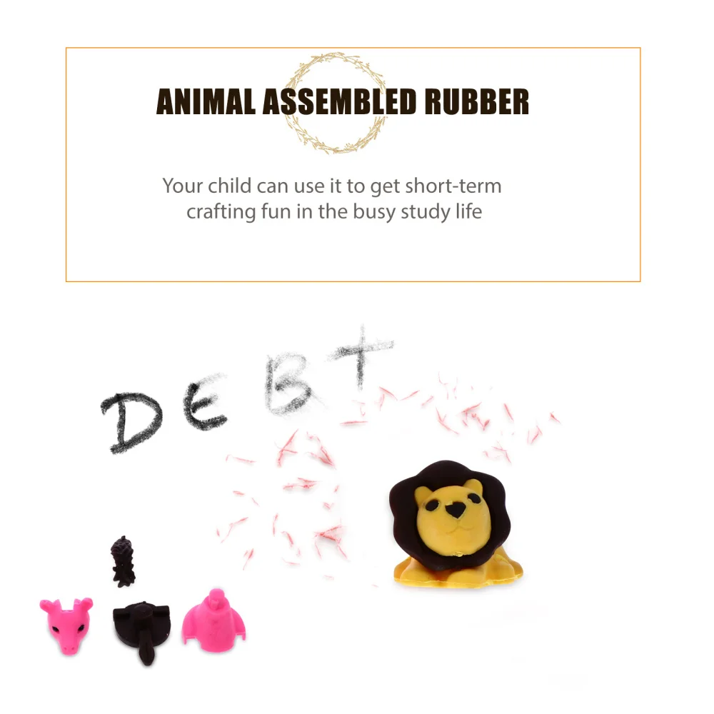 

25pcs Lovely Animal Eraser Kids DIY Assembling Stationery Student Eraser