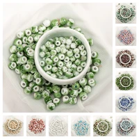6 8 100pcs china colorful ceramic beads not glass flower procelain bead for jewelry making a511a