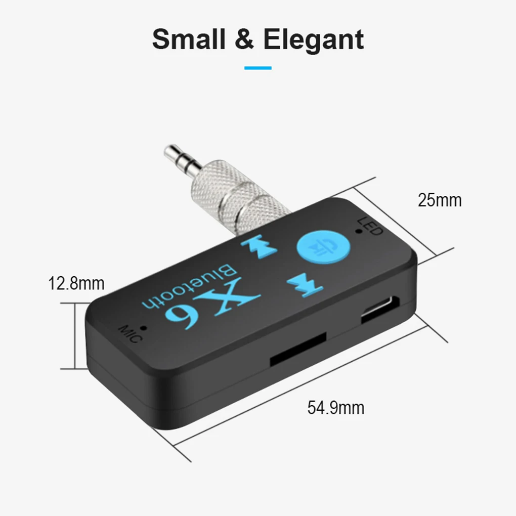 X6 Автомобильный Bluetooth Aux адаптер Поддержка tf карты A2DP аудио стерео Hands Free