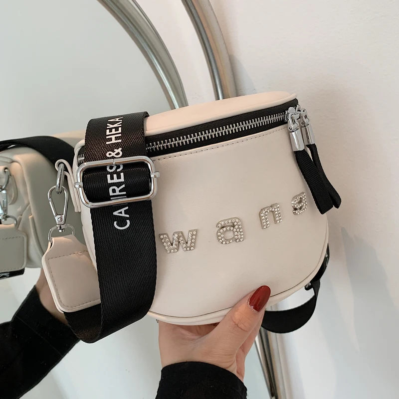 

Седельная сумка через плечо для женщин, нагрудная сумочка со стразами, повседневный тоут из искусственной кожи, Большая водонепроницаемая ...