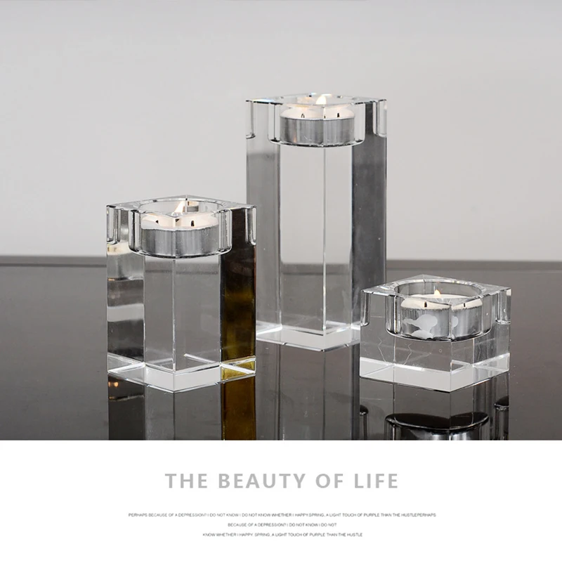 Экономичный держатель для свечи прозрачная стеклянная Хрустальная подставка