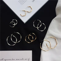 3 pairs spiral twisted round ear stud female european and american matte texture simple earrings ornament