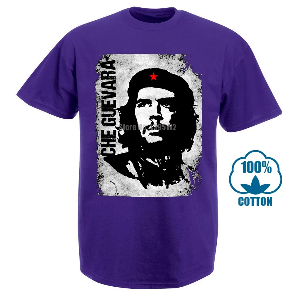 Фиолетовый Официальный Che Guevara Винтажная Футболка революционная Легенда - Цвет: Фиолетовый