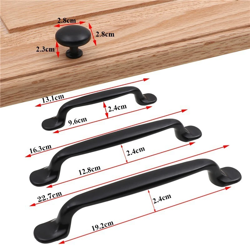 Черные ручки для шкафов QVWN из алюминиевого сплава кухонных в американском стиле