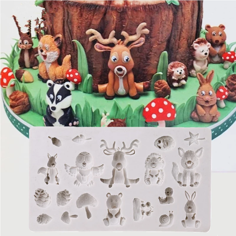 

Sugarcraft Форест силиконовая формочка в виде животного помадка для украшения торта инструменты шоколадная форма для украшения помадки инструм...