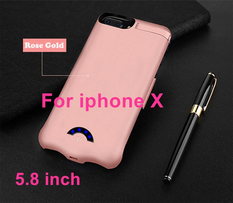 for iphone X rosy 10000 мАч чехол для зарядного устройства для iPhone 6 6s 7 8 X чехол для аккумулятора телефона зарядное устройство для iPhone 6 6s 7 8 Plus внешний аккумулятор чехол - Цвет: for iphone X rosy