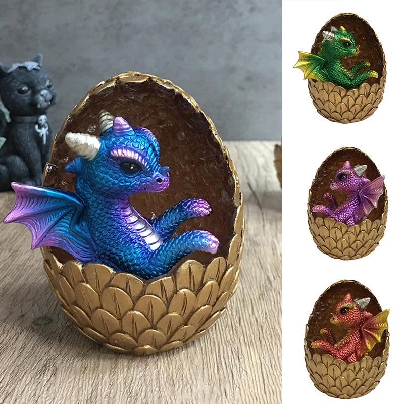 

Glowing Dinosaur Egg Ornament with Dinosaur Statue Creative Resin Desktop Furnishings for Home Living Room Bedroom XR-Hot