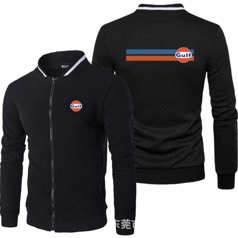 

Mens Sweatshirts GULF Print Sweatshirt Spring Autumn Mens Jacket Long Sleeve Sportswear Casual Zipper Hoody Male Tops Clothing