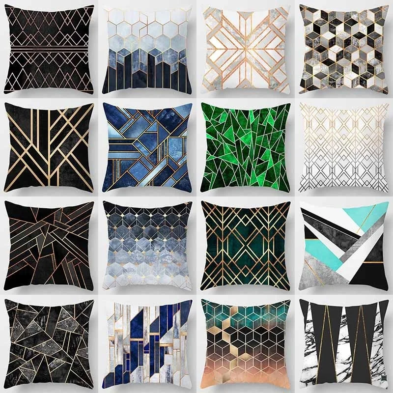 

Geometric Printed Home Decoration Peach Skin Pillowcase (45cm * 45cm)