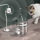 Автоматический фонтан для воды для кошек с краном, диспенсер для воды для собак, прозрачный фильтр, умный датчик яркости, питьевой воды