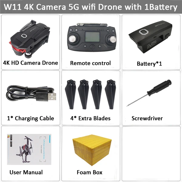 W11 4K 1B FB LAUMOX W11 gps Дрон с 5G wifi 4K 720P FPV двойная камера бесщеточный двигатель оптический поток Радиоуправляемый Дрон Квадрокоптер полёт 22 мин Vs K1 - Цвет: W11 4K 1B FB