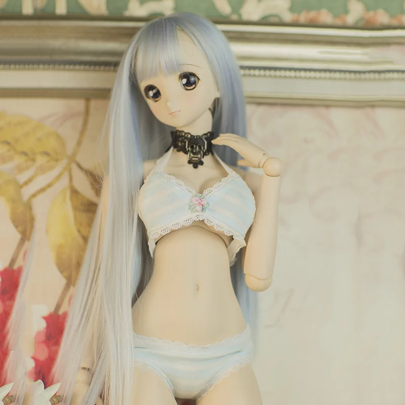 Bybrana Bjd/Sd/Ddl/Ddm/Mdd/Dddy 3 точки 4 Точки Нижнее белье синие и белые полосатые купальные