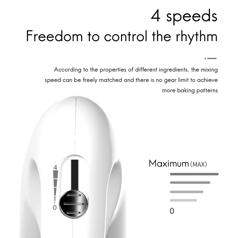 

Wireless Portable Electric Food Mixer Hand Blender 3 Speeds High Power Dough Blender Egg Beater Hand Mixer