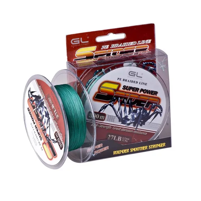 TAF 4 Braided Fishing Line 300m PE Braided Line Multifilament Super Power Spider  Wire White/Green 2Colors 12-80LB Smoother Pesca