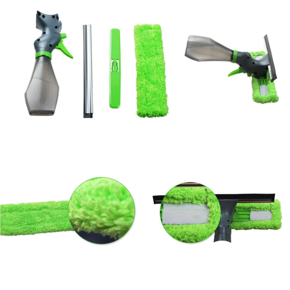 

1PC Multipurpose Window Squeegee Cleaner Window Wiper Sprayer Scrubber for Bathroom Living Room Green