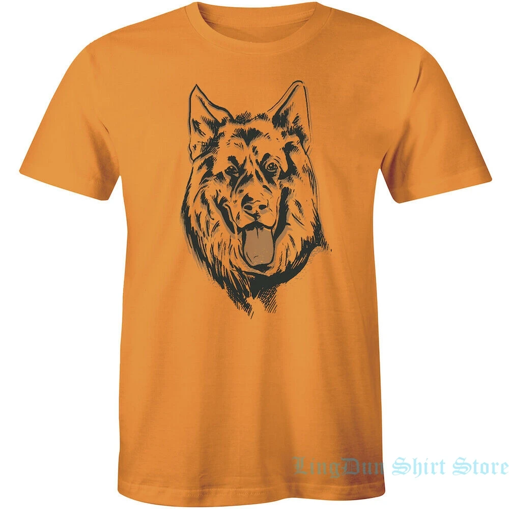 Немецкая овчарка футболка портретная для мужчин s собака человек подарок