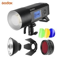 godox 9 3 inch reflector lamp diffuser witsro ad400pro speedlite barn door honeycomb grid 4 color gel filters kit flash light