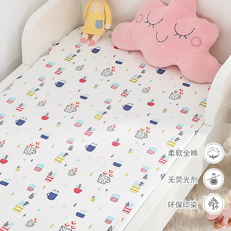 Ruyi bebe, 150x75 см, хлопок, постельное белье для новорожденных, Зебра, корона, мультяшный принт, детская кроватка, простыня, Комплект постельного белья - Цвет: A01