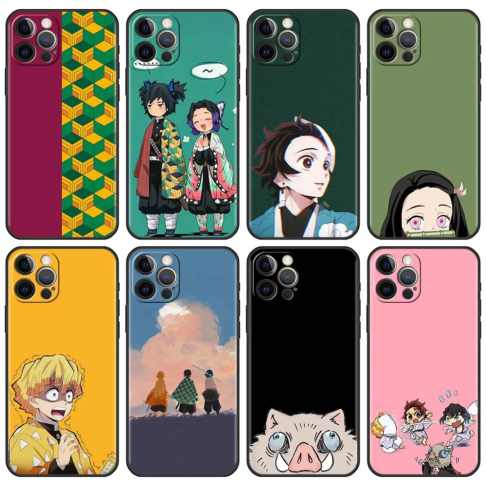 

Silicone Case Funda for Apple iPhone 13 12 Mini 11 Pro 7 XR X XS Max 6 6S 8 Plus 5 5S SE Soft Phone Cover Demon Slayer