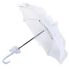 Женский кружевной зонт в западном стиле, Свадебный зонтик с цветочным кружевом, ручное открытие, зонтик с оборками, романтичная отделка