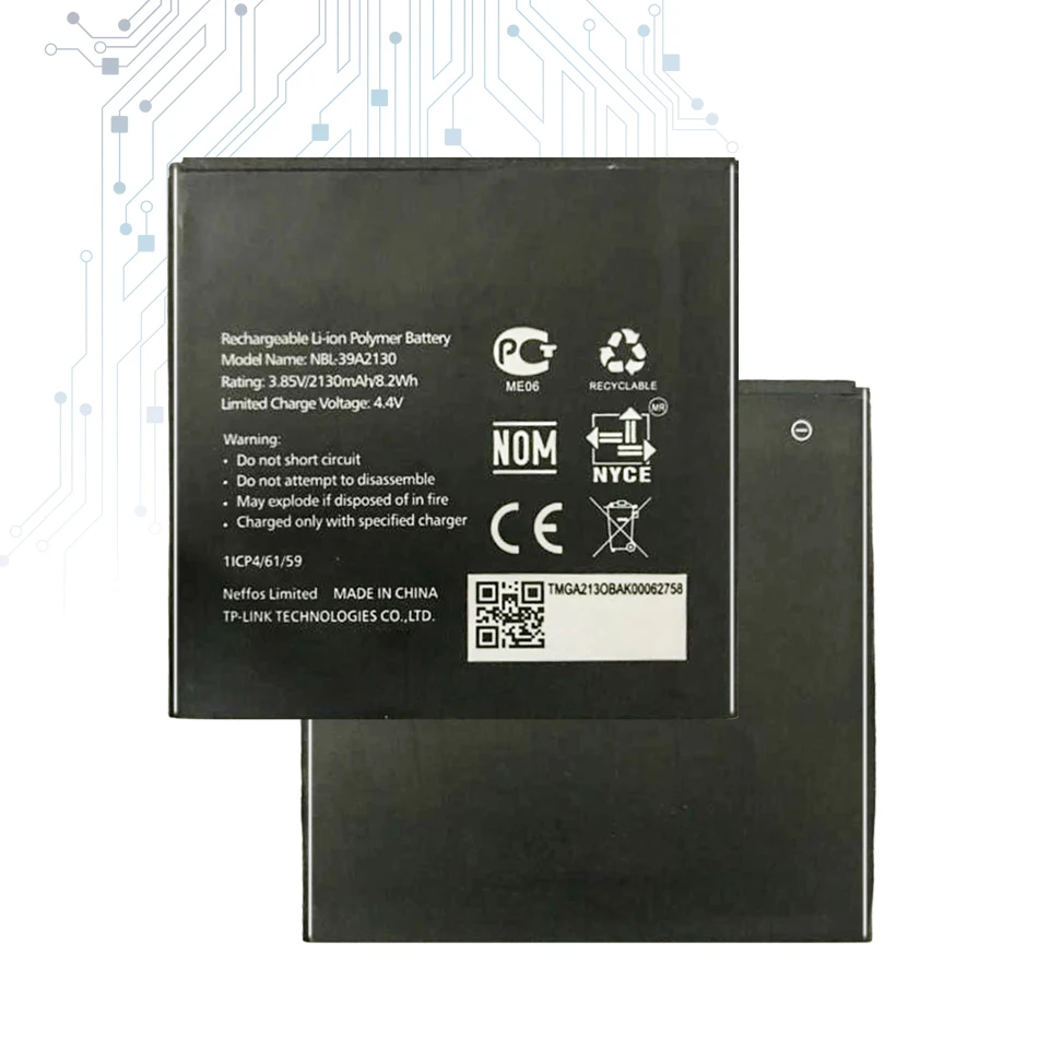 

Сменный аккумулятор NBL-39A2130 2130 мА · ч для TP-Link Neffos Y5/TP802A