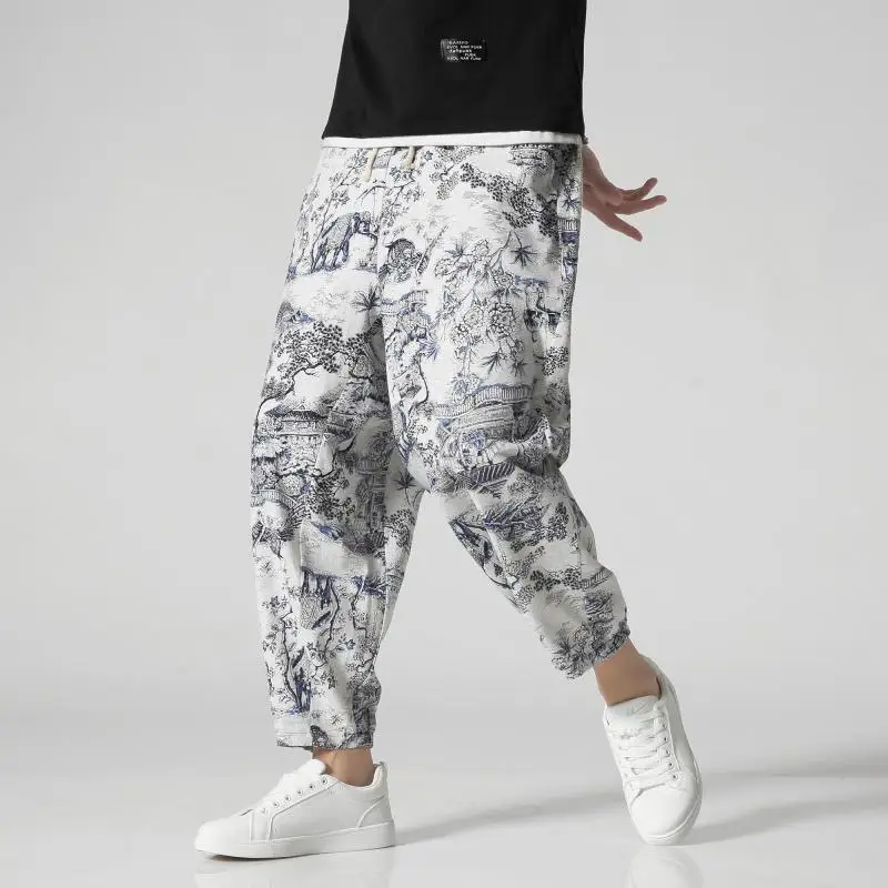 

Casual Streetwear Pant Men 2021 Autumn Hip Hop Fitness Military Printed Ankle-Length Trousers Men Fashion Joggers Harem Pants