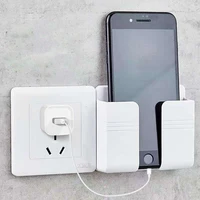 1pc wall mounted organizer storage box mobile phone plug wall holder charging multifunction holder stand