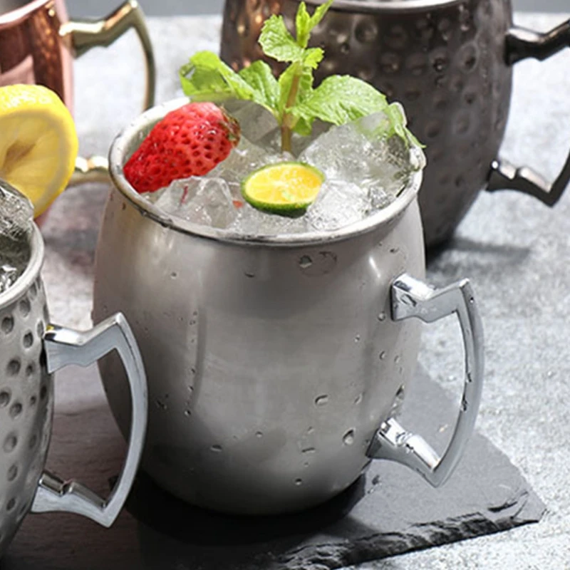 

530ml 18 Ounces Moscow Mule Mug Stainless Steel Coffee Cup for Beer Cocktail Drinking Kitchen Bar Party SuppliesFFFF