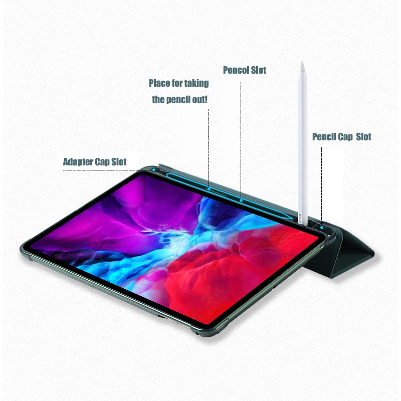 Чехол для iPad Pro 12 9 2017/2015 держатель карандашей смарт-чехол подставка тройного