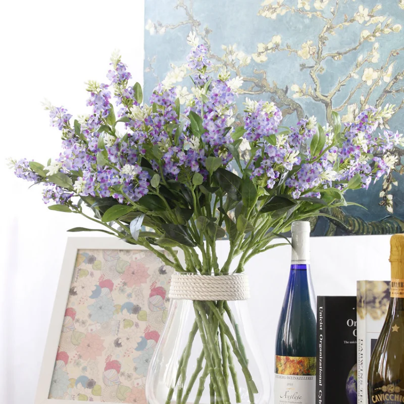 

1pc lavender Artificial Flower Branch for DIY Home Floral Arrangement Ornament Wedding Party Decor Fake Flowers