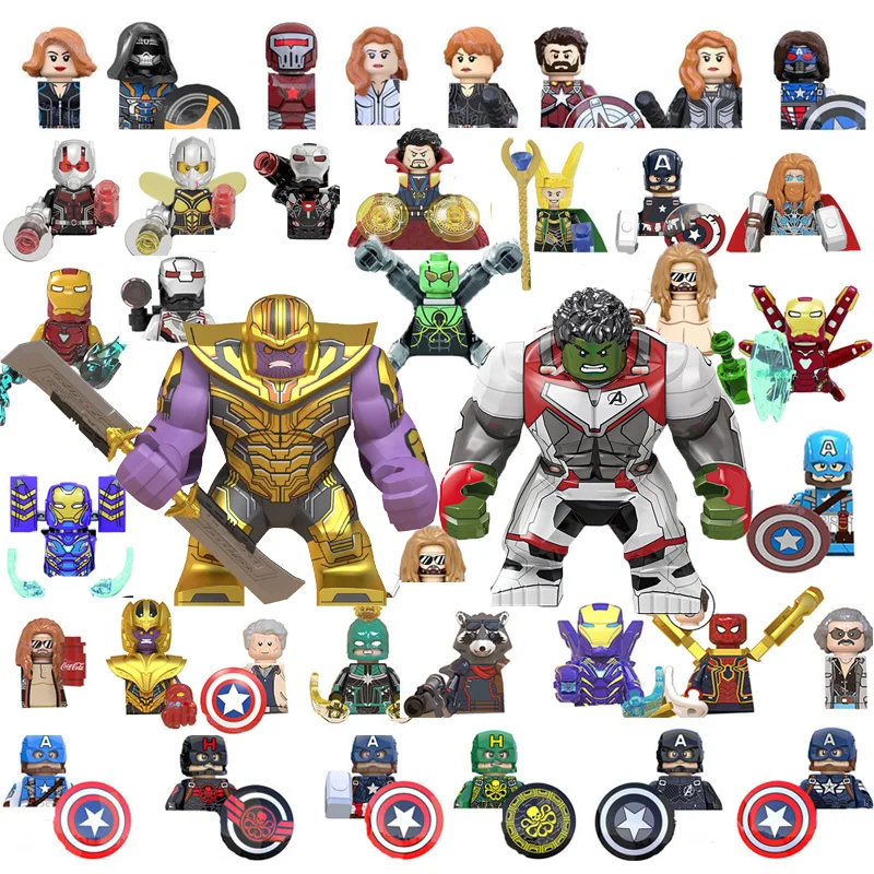 

Disney Blocks Captain America Figures Building Blocks Hulk Thanos Spider Iron Man Bricks Mini Toys For Children Christmas Gifts