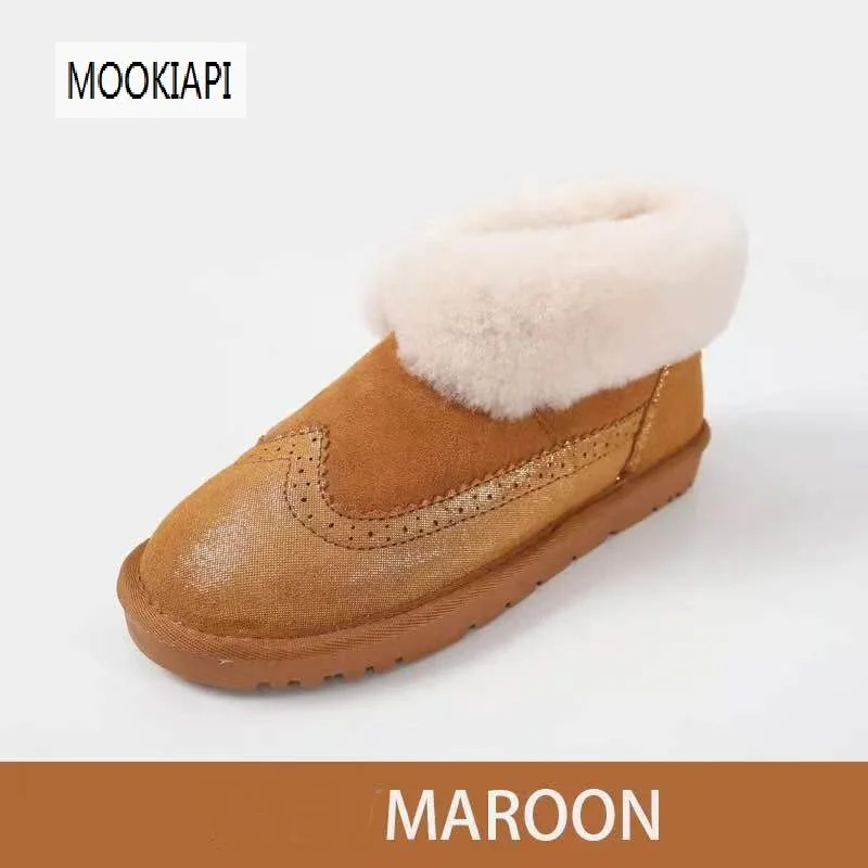 Сапоги женские из 2021 натуральной овчины короткие сапоги 100% шерсти бесплатная