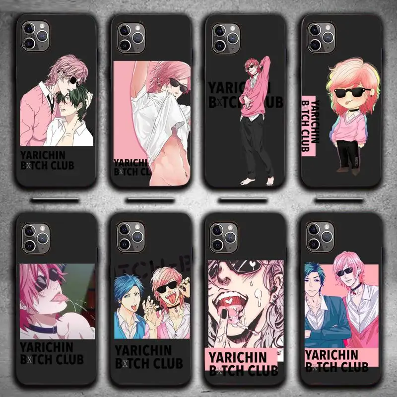 

anime Yarichin b Club Phone Case for iPhone 7 8 11 12 Pro X XS XR Samsung A S 10 20 30 51 Plus pro Max mobile bags