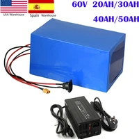 electric bicycle battery 60v 25ah 3000w 18650 lithium ion electric scooter battery packs bateria 60 volt 20ah 30ah 40ah 50ah