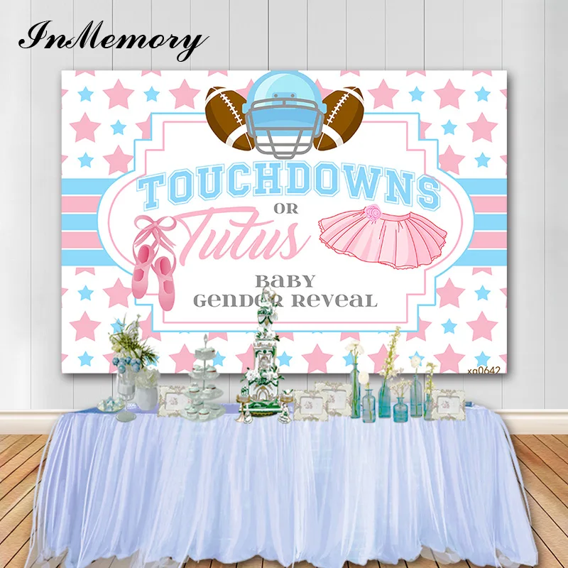 

InMemory Newborn Gender Reveal Backdrops Baby Shower Photography Background Baby Birthday Party Vinyl Banner Photocall 7x5ft