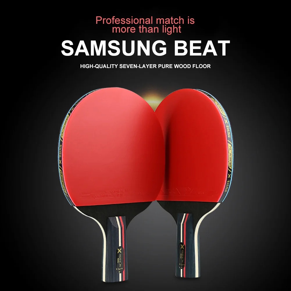 

2Pcs Upgraded 3 Star Carbon Table Tennis Racket Set Lightweight Powerful Ping Pong Paddle Bat with Good Control