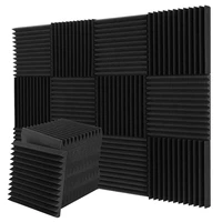 acoustic foam panels wedges 12 pack 2 x 12 x 12inch for fireproof soundproofing for studios recording studios offices